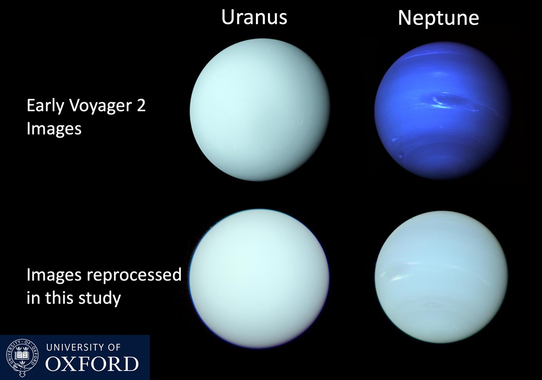 images of uranus and neptune true colour compare with voyager 2