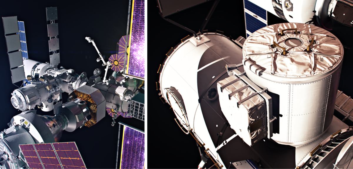 Concept images of NASA's gateway airlock