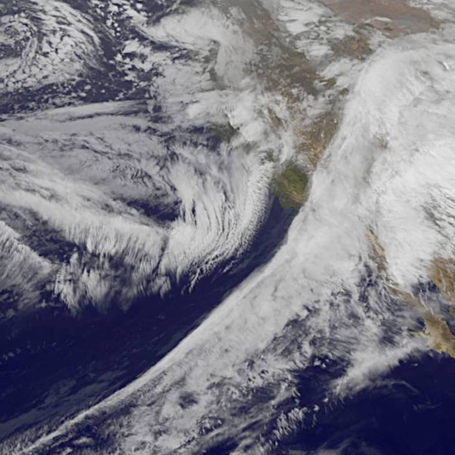 Satellite view of storms lashing western states