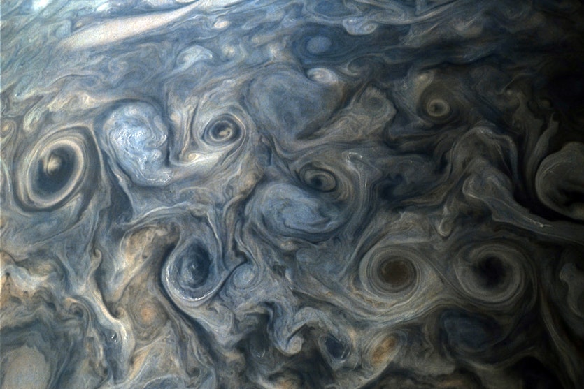Turbulent clouds of the middle latitudes.