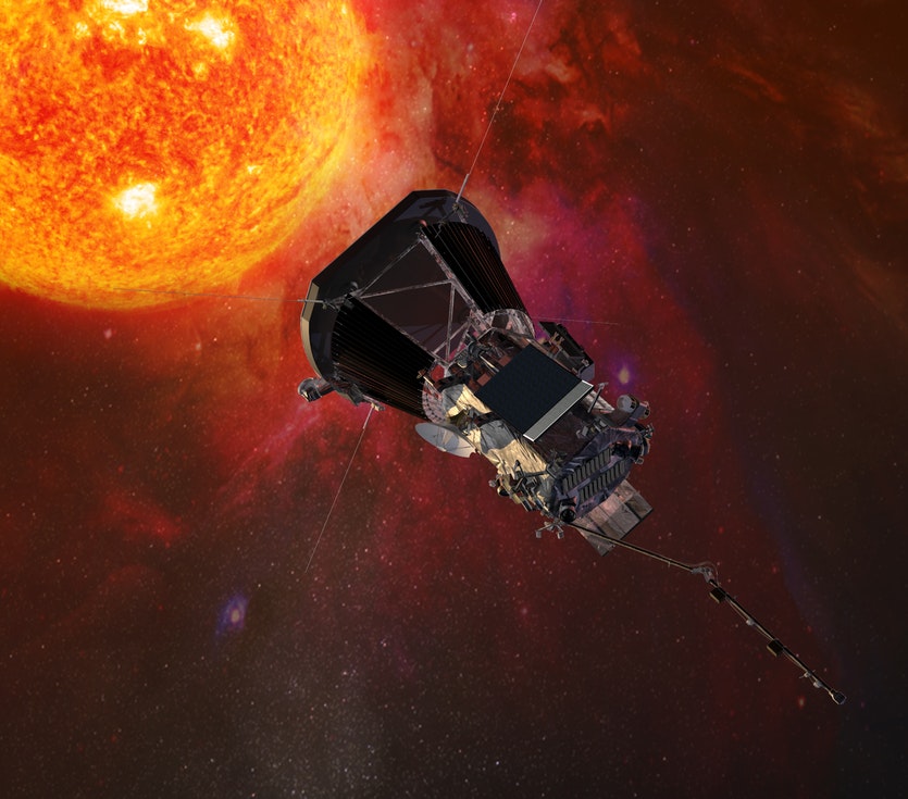 An artist’s impression of the Parker Solar Probe spacecraft approaching the sun.