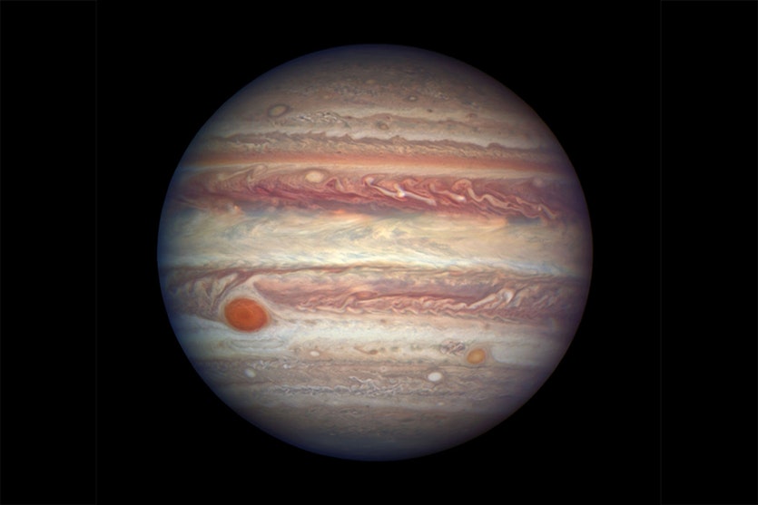 Close-up of jupiter taken by the hubble space telescope.