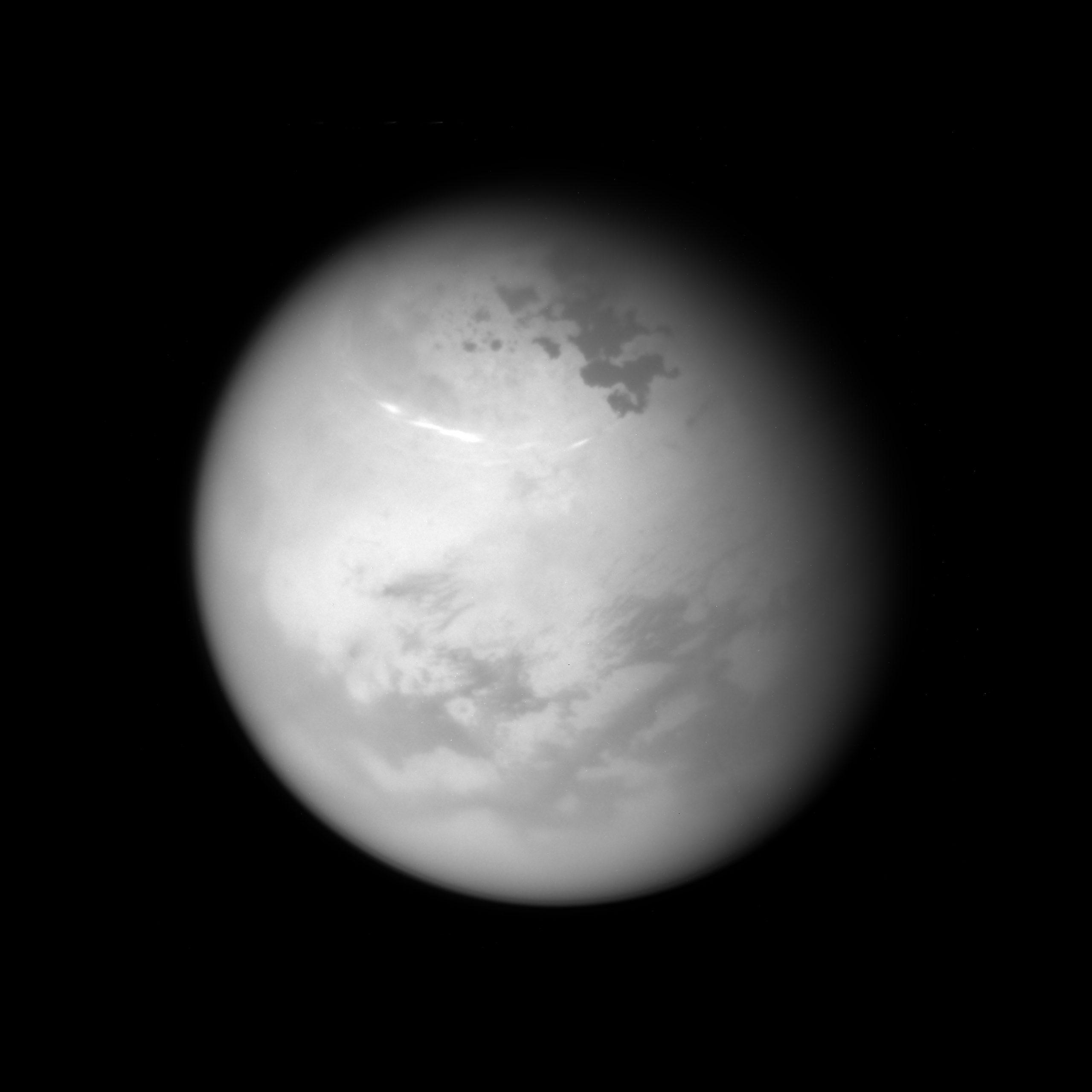 A view of titan’s northern hemisphere.