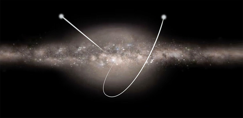 An artist’s impression of stars speeding through the galaxy.