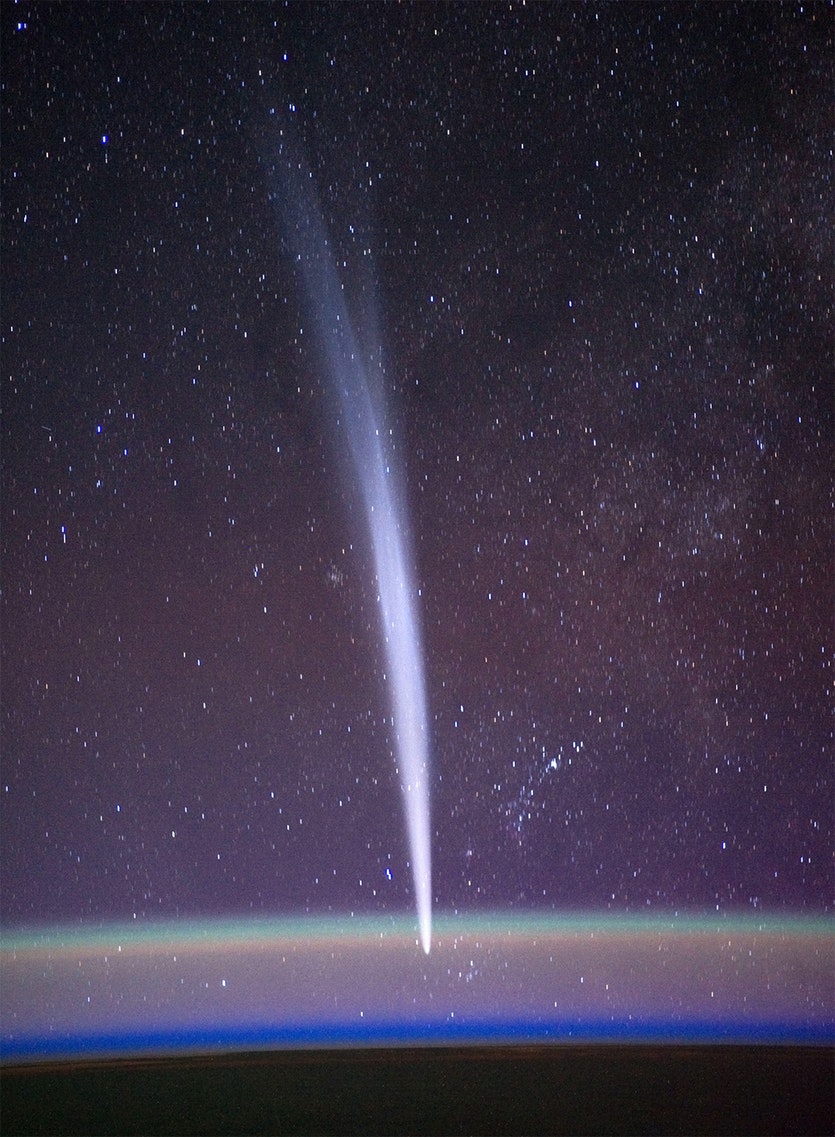 Comet lovejoy viewed from the international space station in 2011.
