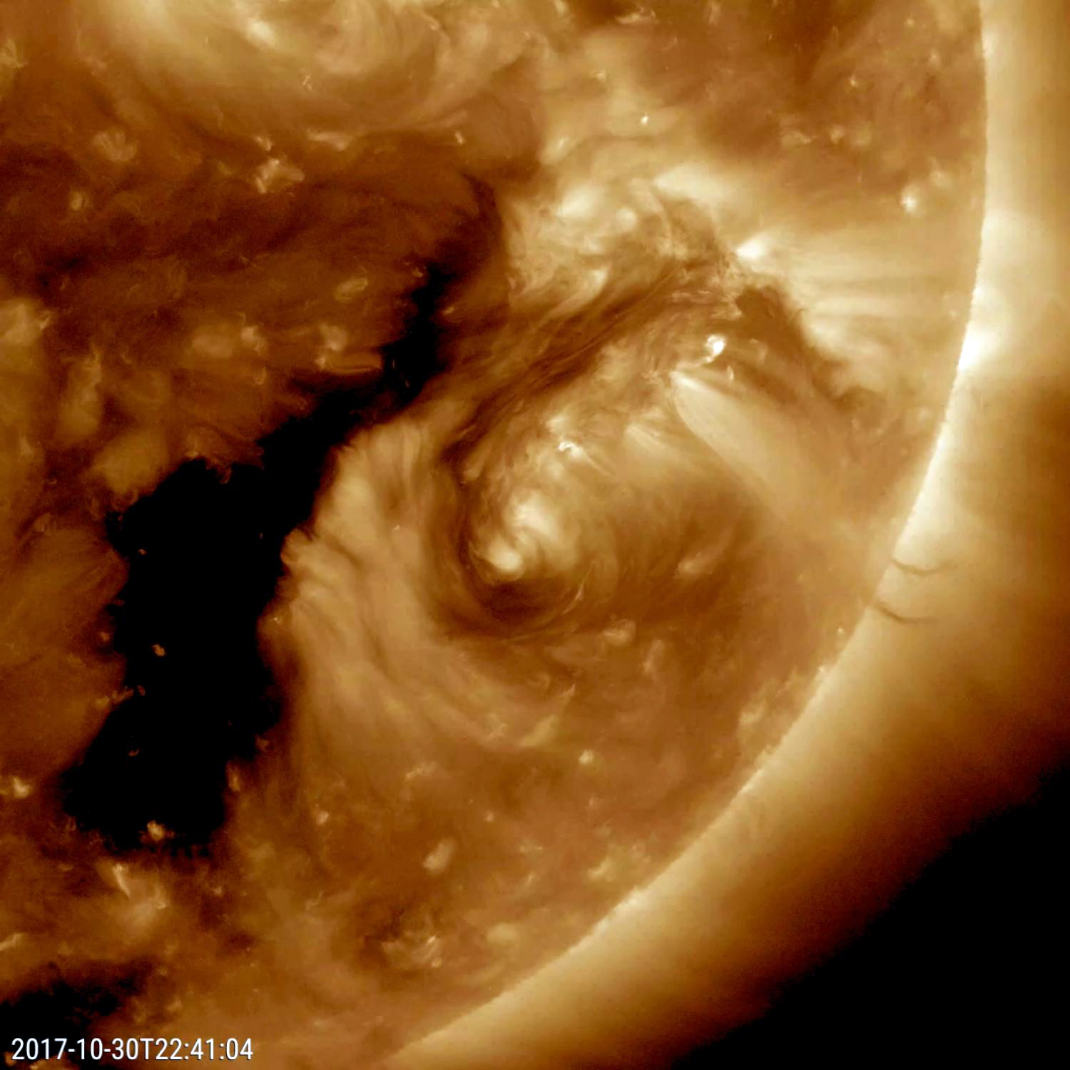 Dramatic scenes on the surface of the sun.