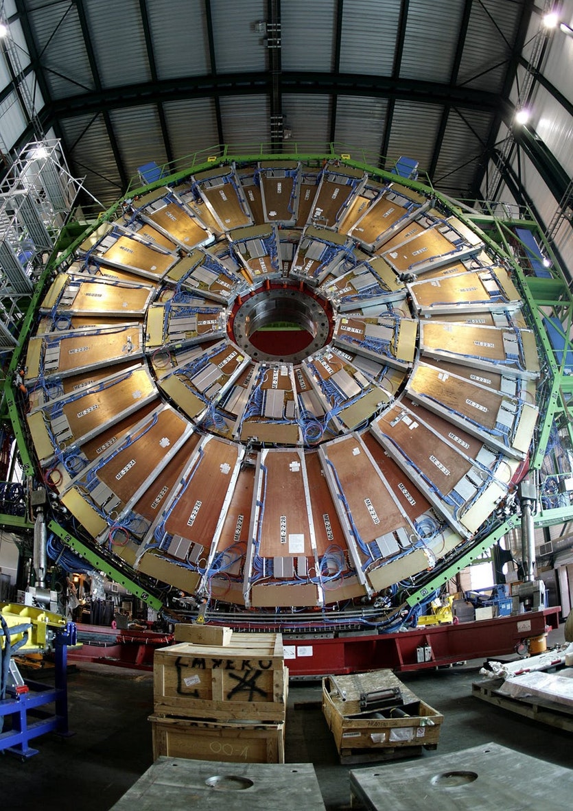 A view of the compact muon solenoid detector at the european organization for nuclear research (cern)‘s large hadron collider (lhc) particle accelerator. The core of the compact muon solenoid is the world’s largest superconducting solenoid magnet.