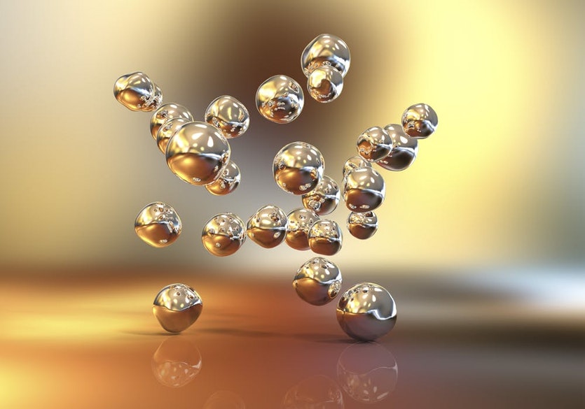 Gold particles are often used in the lab to help detect biological molecules.