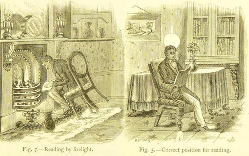 Reading advice from jd browning’s 1887 book our eyes and how to preserve them from infancy to old age.