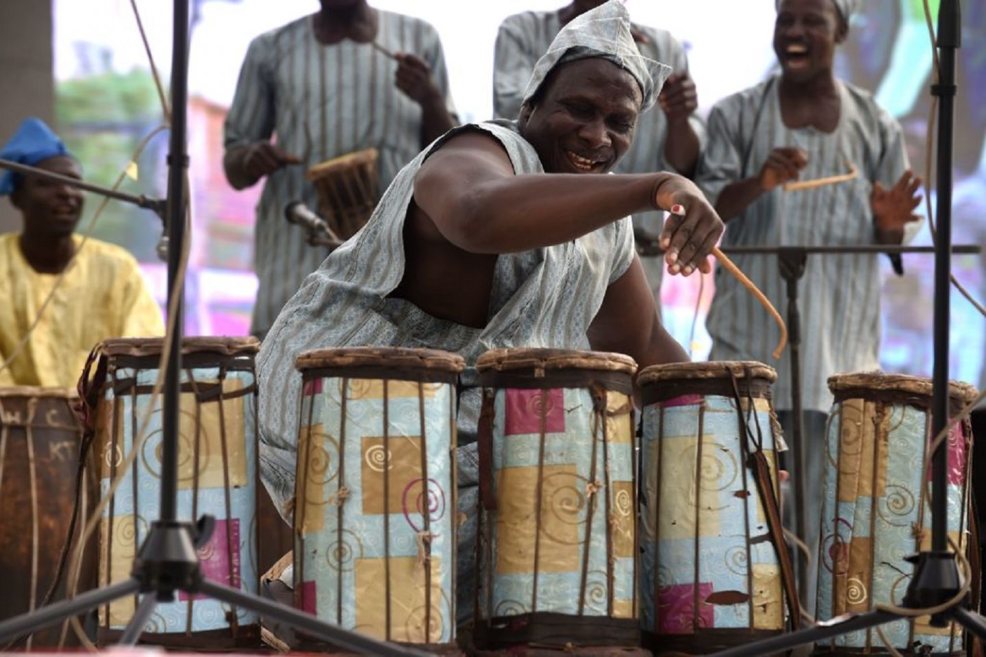 Nigerian traditional drumming employs the same tone gradient as ripe and unripe watermelons.