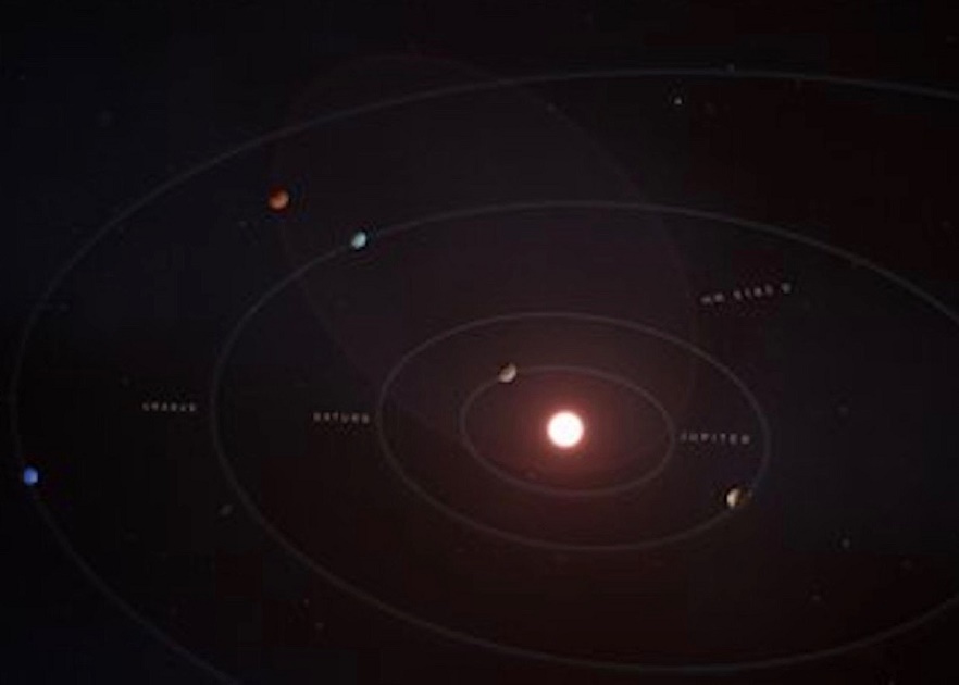 Giant Planet Slingshots Around Its Star