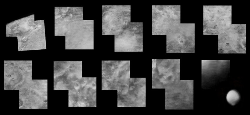 A collage of all the mariner 4 images of mars.