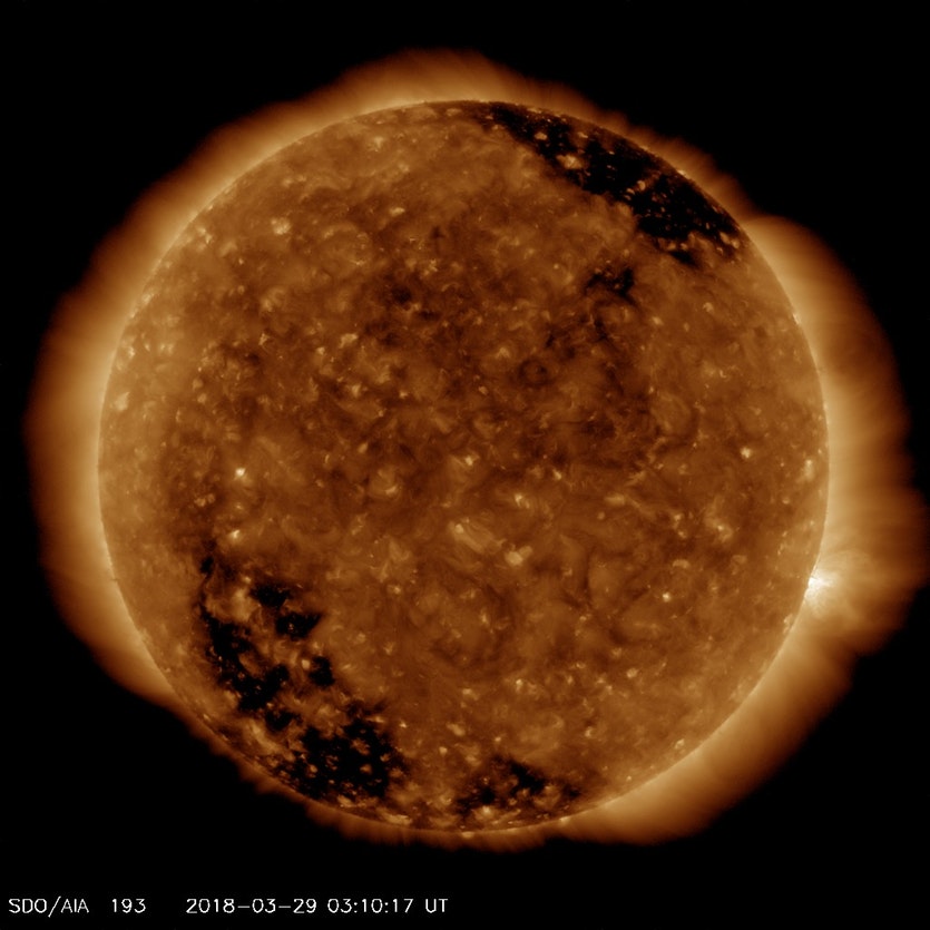 A live snapshot of the sun from the solar dynamics observatory.
