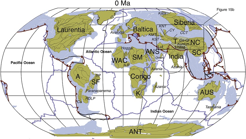 Tectonic plate movement over history