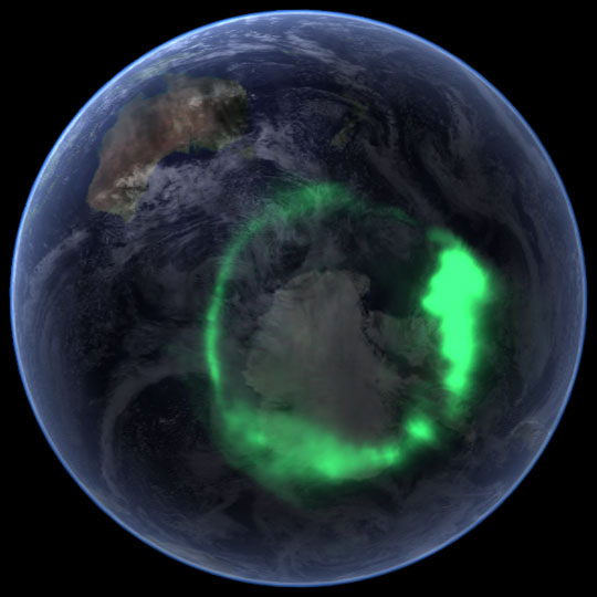 The aurora australis in september 2005