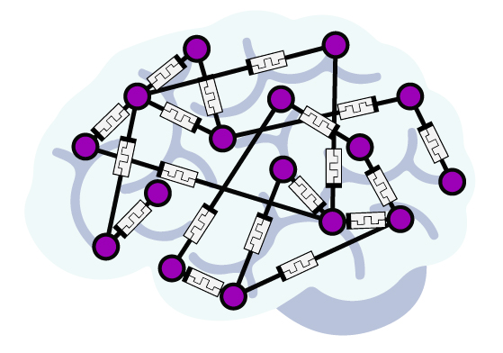 Purple dots connected by lines