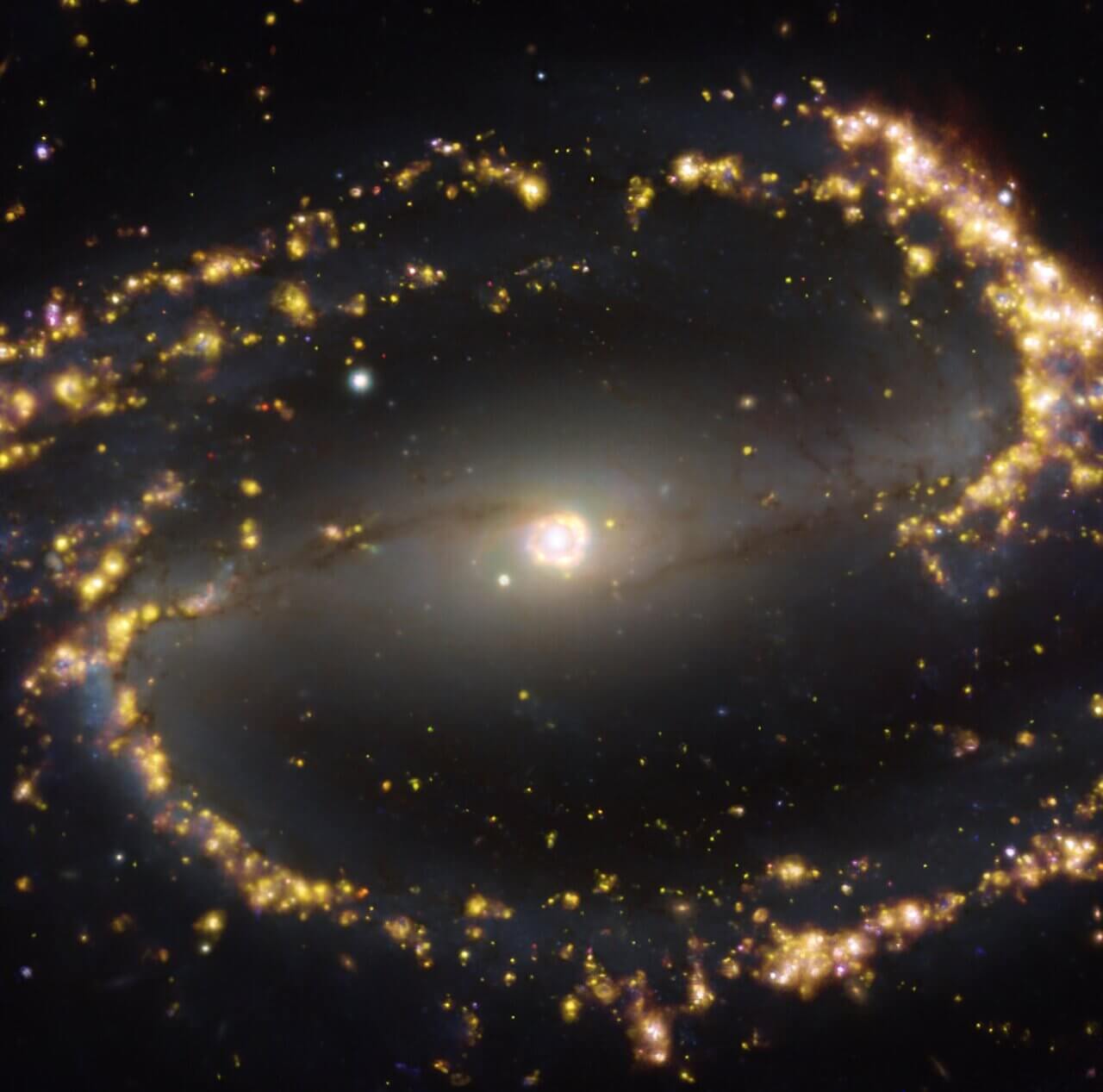 A spiral galaxy, quite sparse and scattered, with a bright core.