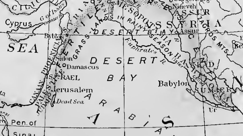 a map that says desert bay, arabia