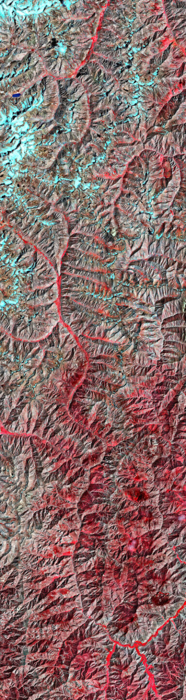 Satelloite image of nuristan mineral district in afghanistan