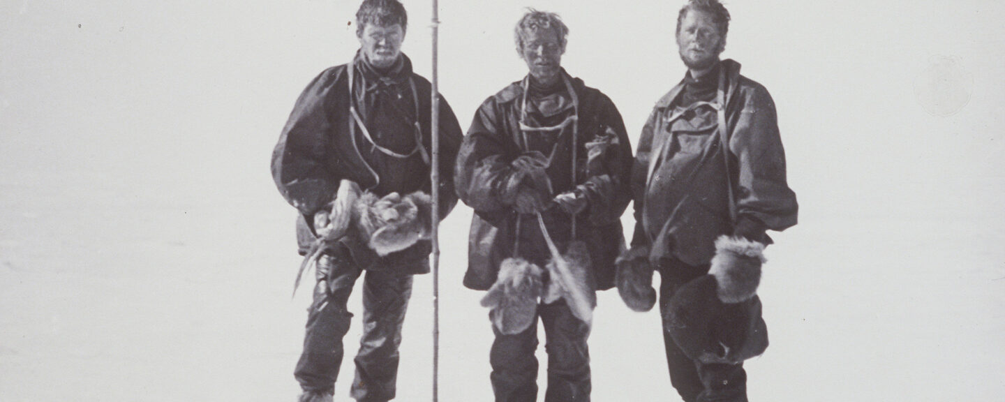 Three men in snow gear
