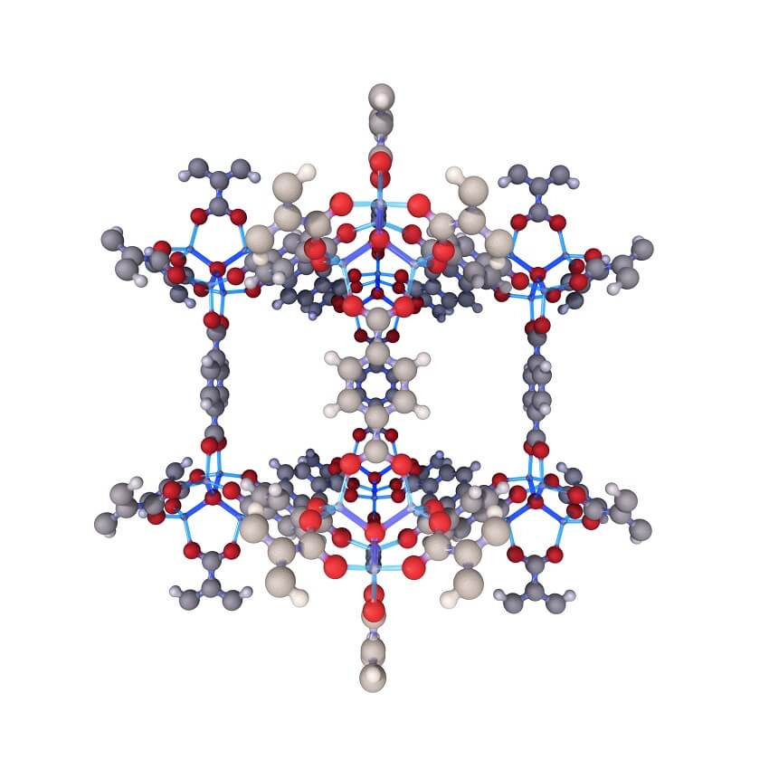 Example molecular model of a metal-organic framework