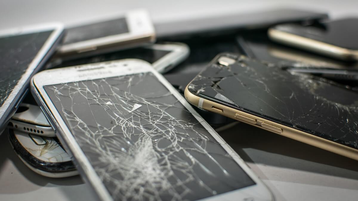 Close-Up Of Broken Phone