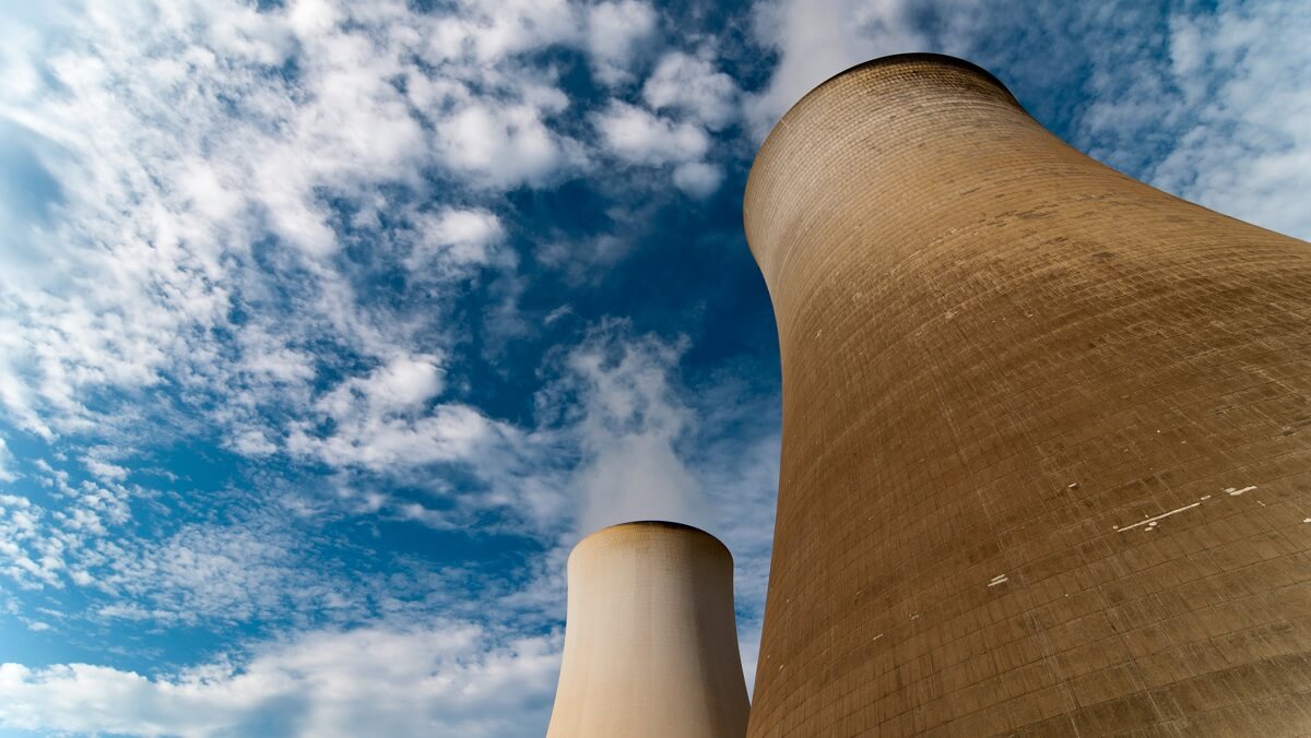two large chimneys