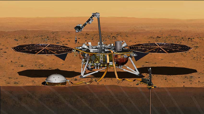 Insight lander on mars