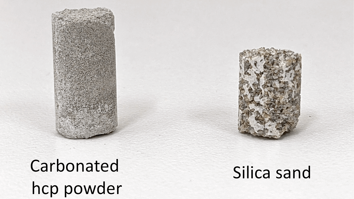 Two concrete samples on white background