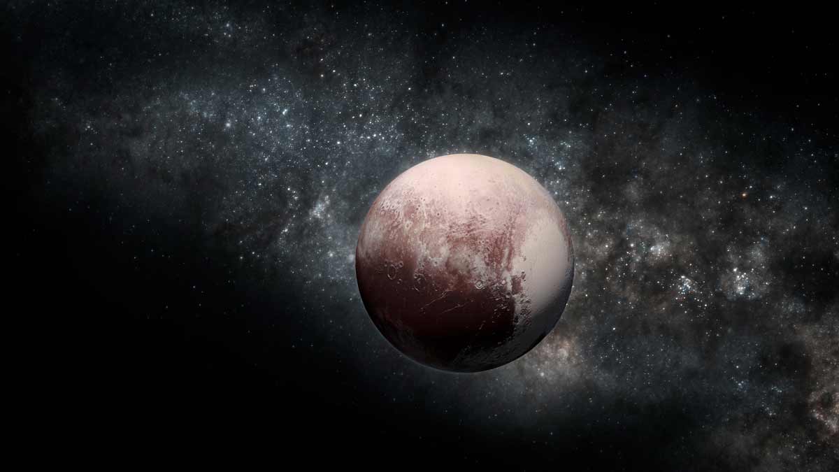 illustration of pluto in space