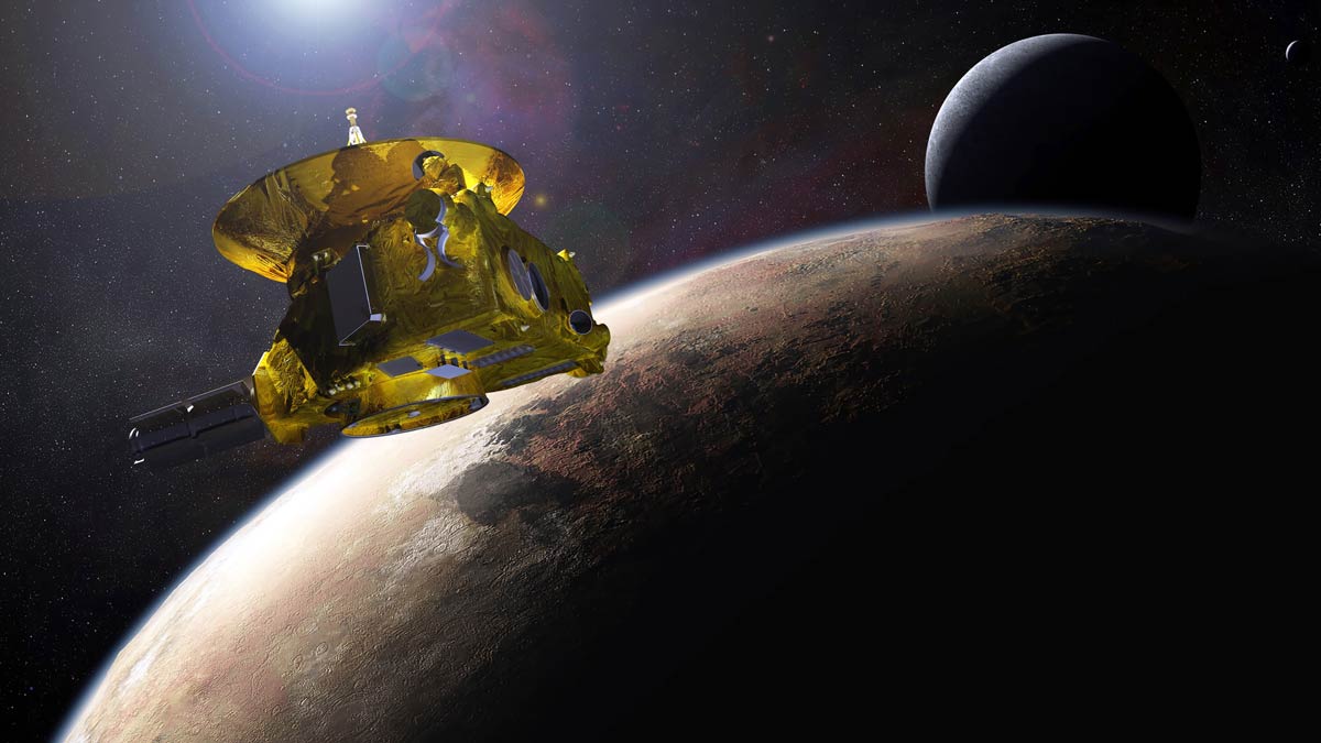 new horizons spacecraft in front of planets