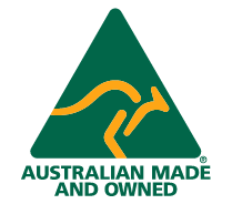 A yellow kangaroo symbol on a green triangle