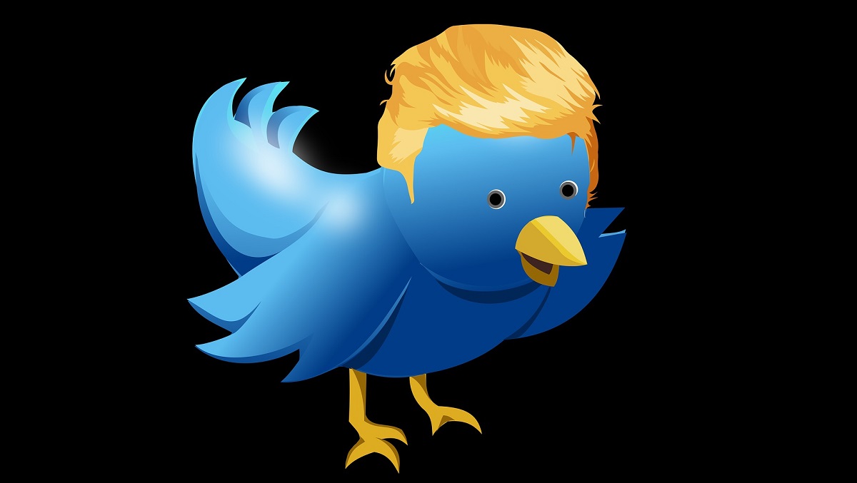a twitter icon with trump hair