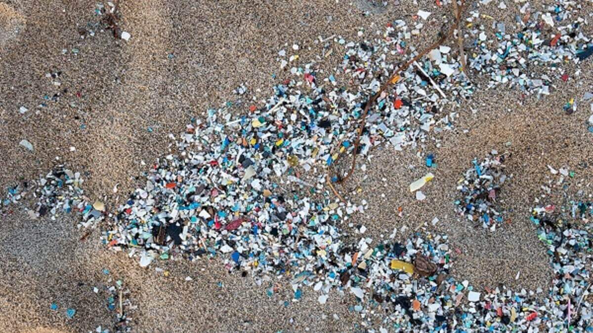 microplastics on a beach