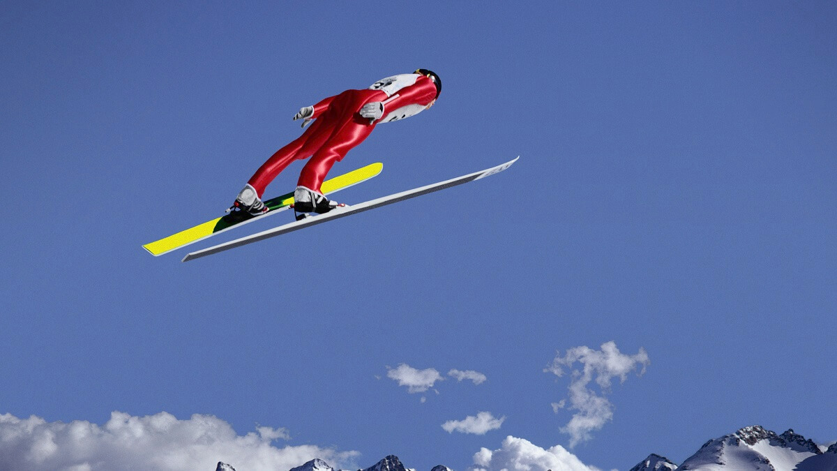 ski jumper outside