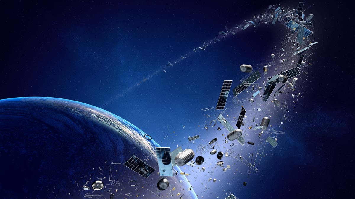 space junk orbiting the earth