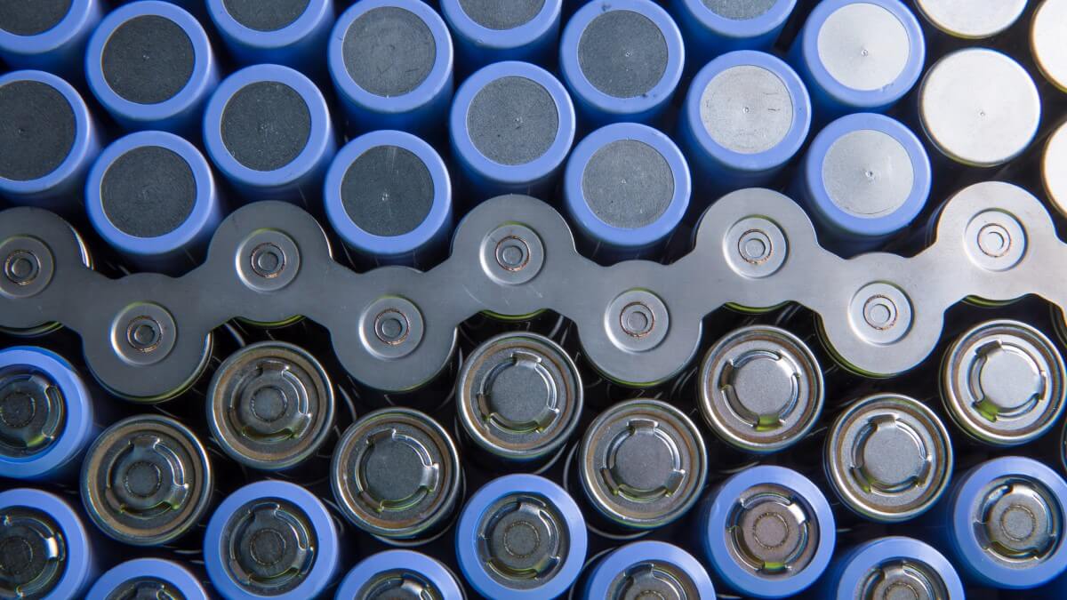 different batteries seen from above