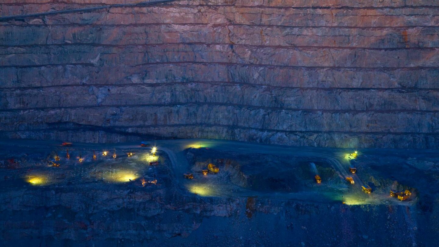 A photograph of an open cut mine.