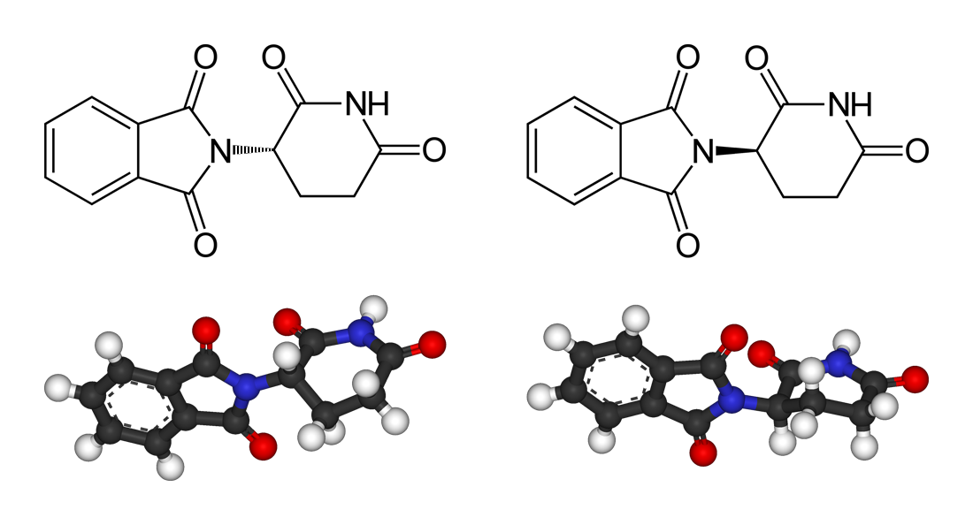 Chemical structure of the stereoisomers of thalidomide
