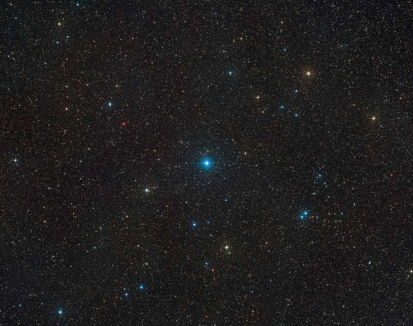 View of the night sky where the vampire star is located