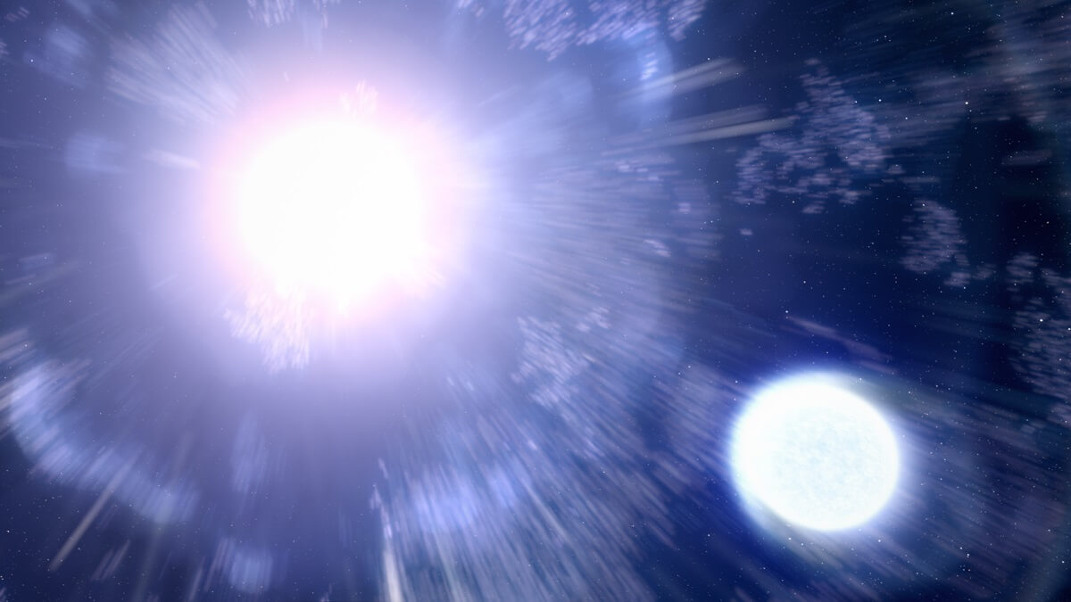 illlustration of supernova with companion star