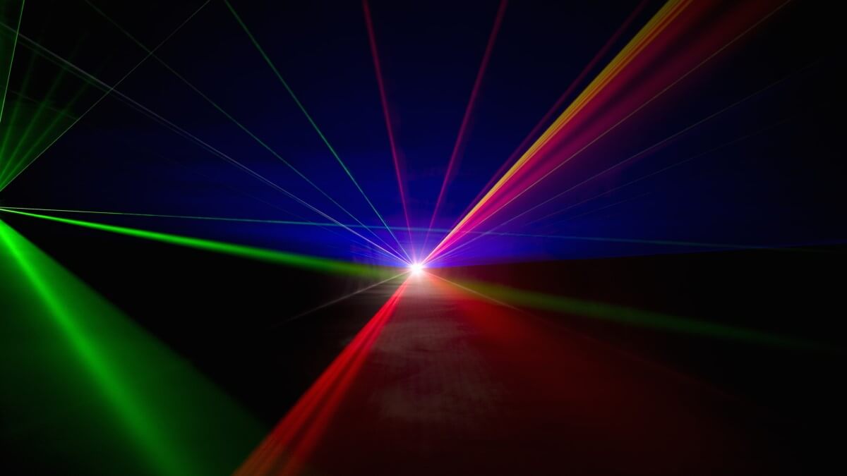 red, green and violet laser lights