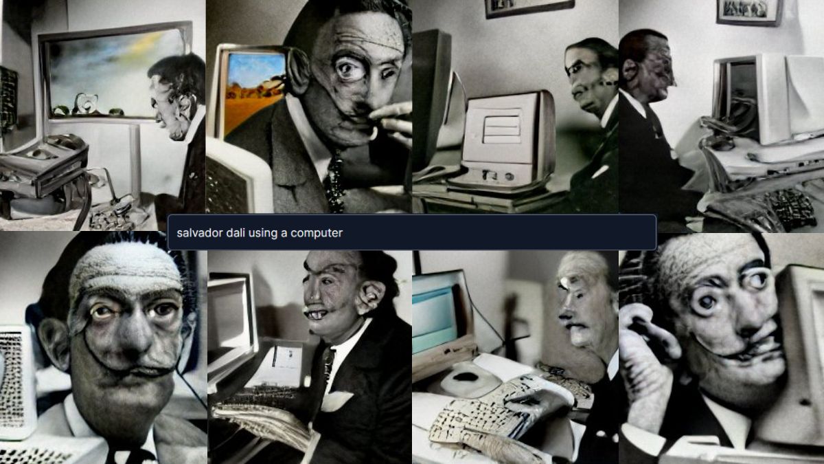 Computer generated images of Salvador Dali using a computer