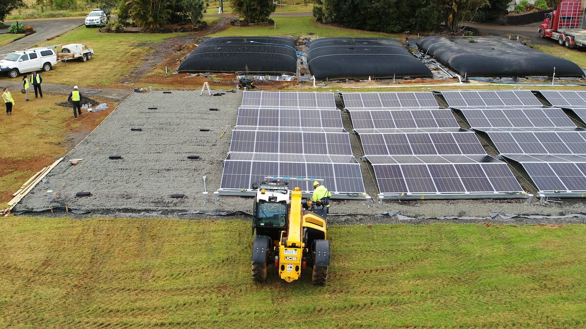 Solar Panels being installed at the Alstonville Wastewater Treatment Plant