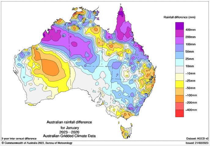 australia rainfall BoM 2023 bushfires
