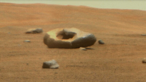 oddly shaped doughnut rock on mars