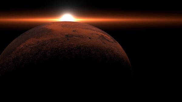 Sunrise over Mars from space