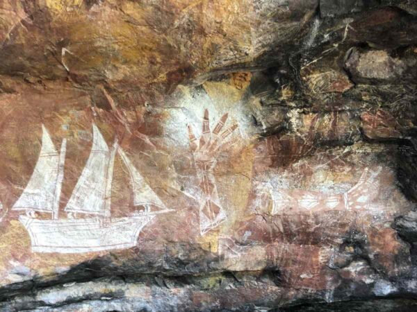 Rock art in Red Lily Lagoon.
