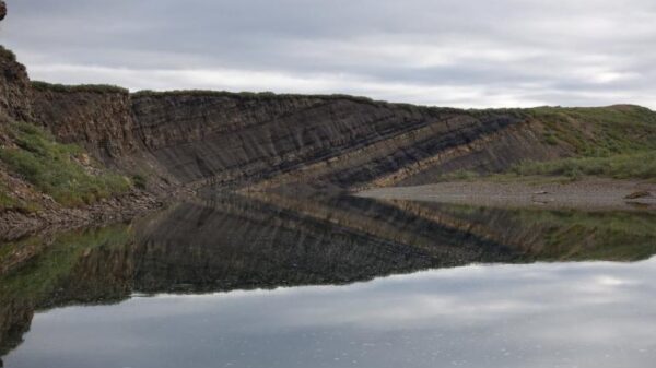 stratified rock layers in alaska